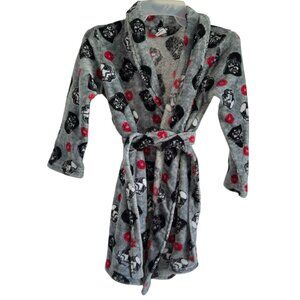 Star Wars Boys Bathrobe S/P Grey Darth Vader Stormtrooper Print Flame Resistant